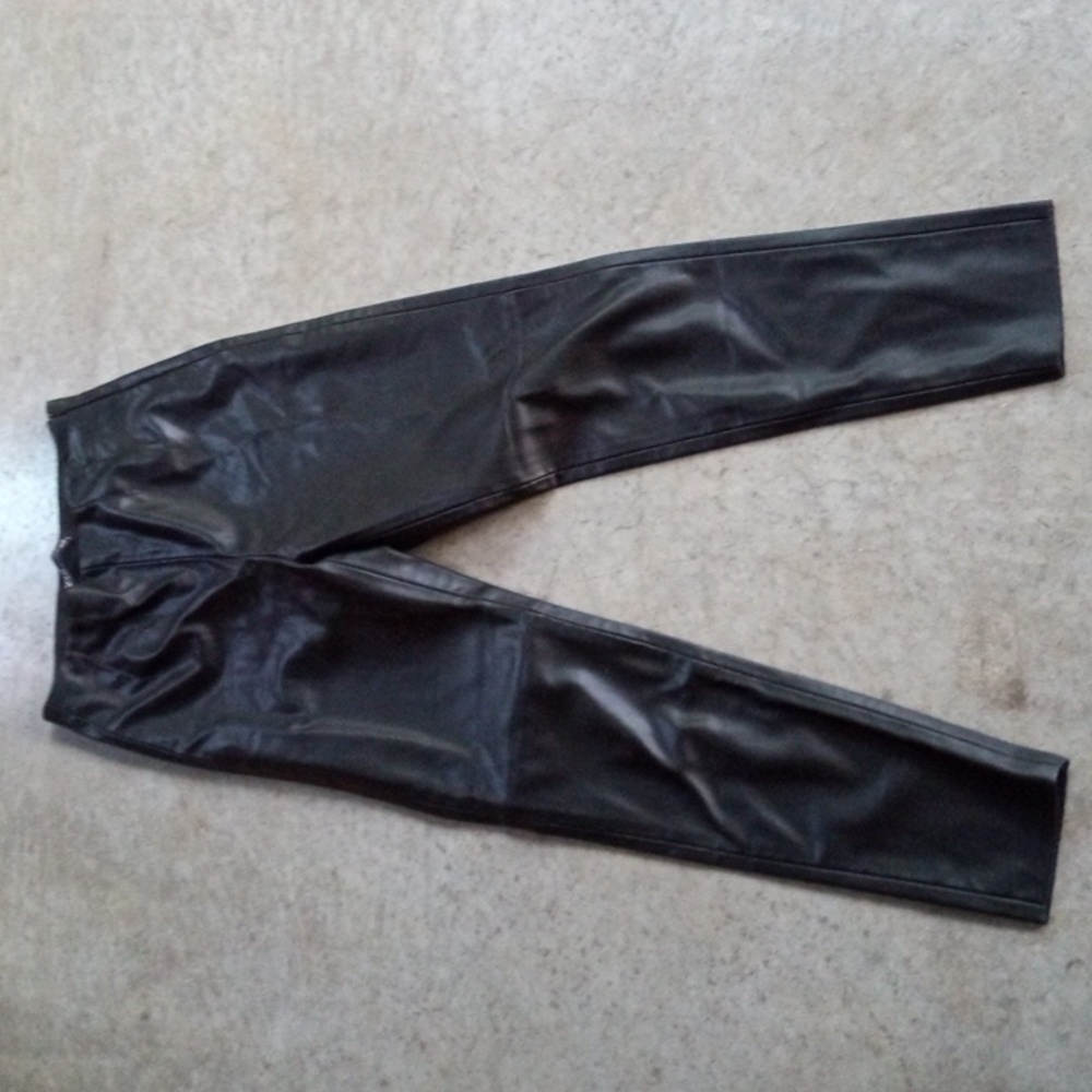 Zara Black Faux Leather Leggings Women's Medium